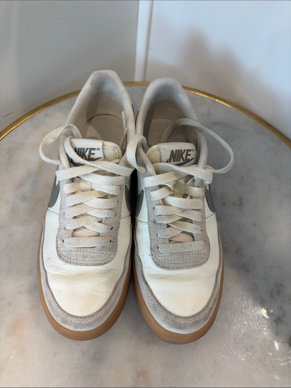 Nike women’s Low-Top Sneakers in White, Green, and Gum